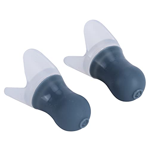 2 Stück Ohrstöpsel, Wasserdicht, Geräuschreduzierung, Silikon, für Schwimmen, Fliegen, L-Box, Gartenunterhaltung, Teichunterhaltung (Graue große +PP-Box)