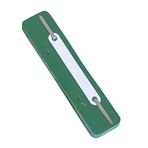 DONAU 7792925F-06 Einhänge Heftstreifen, Öko PP/ Kunststoff mit Metalldeckleiste/ 25 Stück, Maße: 150x34mm/ Metall-Einhakhefter zum Klammern für Büro, Schule Grün