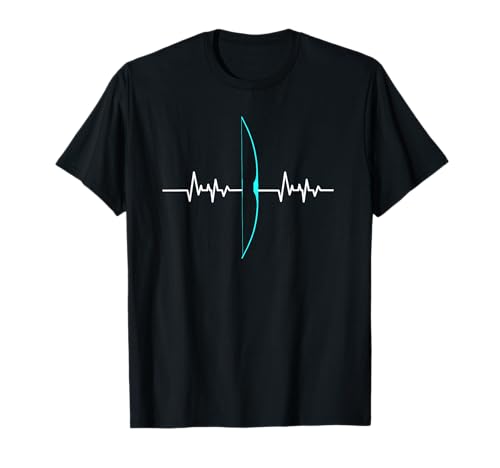Rundbogen Heartbeat Herzschlag Bogenschießen Design T-Shirt