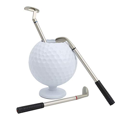 Desktop-Geschenk, Mini-Desktop-Golfball-Stifthalter mit 3 -Queue-Stiften, Kunststoff-Golfer-Set, Geschenk