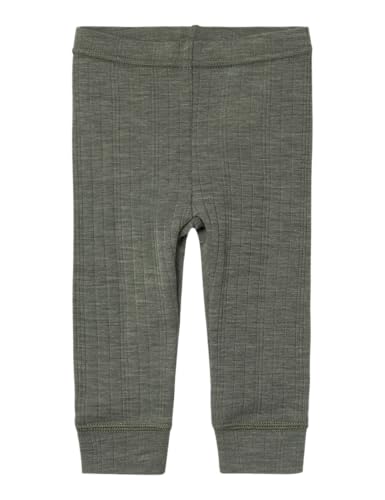 NAME IT Baby - Jungen Nbmwang Wool Needle Longjohn Solid Noos Schlafanzughosen 13229521,Grün,80