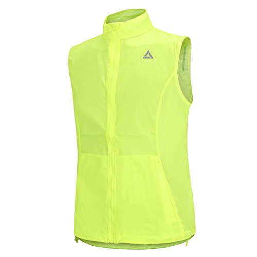 Airtracks Damen Fahrradweste Laufweste Comfort Line Radweste Leichte Wind Weste Reflektierend Winddicht Ärmellos Windstopper Atmungsaktiv XS S M L Xl XXl 3XL 4XL - neon - M