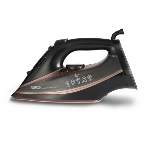 TOWER T22013VDE IRON Dampfbügeleisen, Schwarz und Roségold