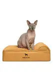 NOAH & PAW Kleines Hundebett, 50,8 x 38,1 x 20,3 cm, Katzenbett für Indoor-Katzen, orthopädischer Eierschalen-Memory-Schaum mit Kühlgel, wasserdicht, maschinenwaschbar, inklusive Innenbezug (veganes