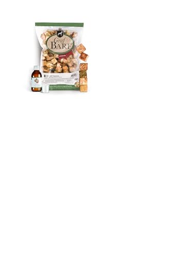 GRAF Barf Komplettpaket aus Reisemenü Hähnchen/Huhn (1xReisemenü Hähnchen, 1xSpeziel Öl) Barf-Hundefutter für Hunde mit einem Körpergewicht ab 4 kg