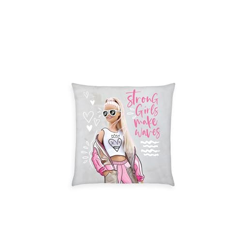 Herding Kissen Barbie, 40 x 40 cm, Weiches Deko- und Kuschelkissen für Kinder, 100% Polyester