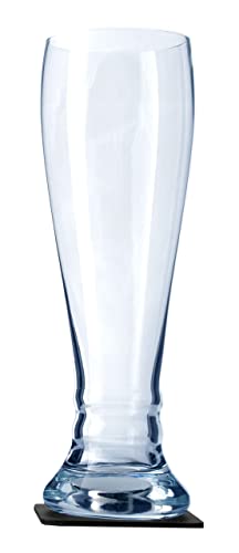 silwy® Magnetgläser, feine Kristallgläser mit perfekt integrierten Magneten und metallischen Nano-Gel-Untersetzern (Weizenbier // 0,5 Liter)