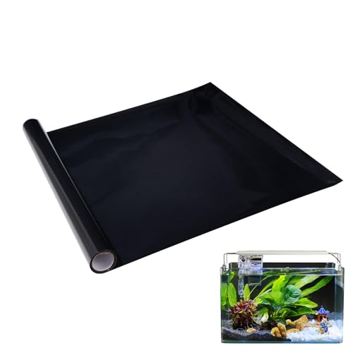 Husalsea Schwarzer Aquariumhintergrund Aquariumfilm Fischteichfolie Aquarium Statische Aufkleber 30 * 200 CM