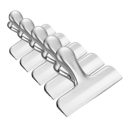 DIKACA Edelstahl Lebensmittel Clips 5er Set Robuste Küchenclips Für Chips Kaffeebeutel Und Lebensmittelverpackungen Hochwertige Und Langlebige Verschlussklammern