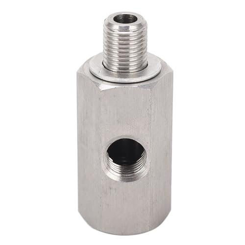 M10x1,0 Edelstahl-Öldrucksensor-T-Stück auf M10-Adapter, Universelles Design, Auslaufsicher, Rostfreies Turbo-Zuleitungsmessgerät für die Meisten Modelle, Einfacher Anschluss
