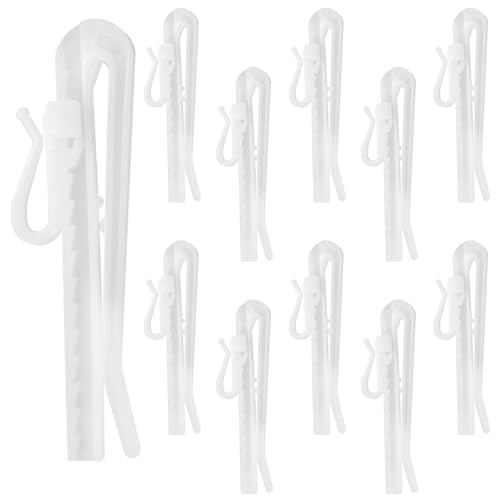 DanziX Vorhanghaken aus Kunststoff, verstellbare Vorhangfaltenhaken, 85 mm, für Vorhänge, Gardinenhaken, 40 Stück
