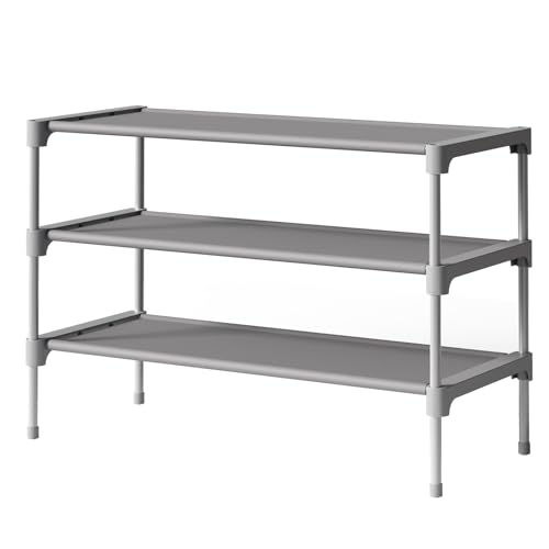 Kitsure Schuhregal für den Eingangsbereich - Stabiler & langlebiger Schuhschrank für den Schrank, platzsparendes schuhablage, 63 x 30 x 36 cm, Grey