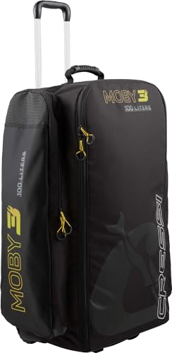 CRESSI Trolley Bag Black/Yellow 100 L Moby 3 - Robuste und Geräumige Trolley Tasche ideal für Sportliche Aktivitäten und Reisen, Schwarz/Gelb, 100 L, Unisex