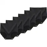 6er Pack Unterhosen Damen Unterwäsche Frauen Hohe Taille Slips Atmungsaktiv Panties Weich Unterhose Damen Einfarbig Schlüpfer Bequem Underwear Warehouse Deals Angebote Schwarz L