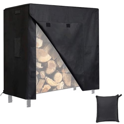 Holzabdeckungen für Brennholz, wasserdichte Holzregalabdeckung - Kaminholzregal-Abdeckung aus Oxford-Stoff, robuste Holzregal-Abdeckung,Verstellbare Schutzhülle, wetterbeständig, winddicht, Outdoor-Zu