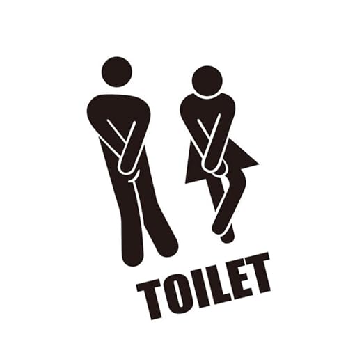LIbgiubhy Selbstklebender Toilettenaufkleber Für Badezimmertür Selbstklebender Und Abnehmbarer Aufkleber Türschild Badezimmerdekorationen