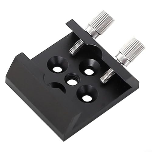 GLFLOW Astronomisches Teleskop Schwalbenschwanzsockel, Aluminiumlegierung, Teleskop-Schwalbenschwanz-Montageplatte mit großer Rändelschraube für Stabilität (schwarz)