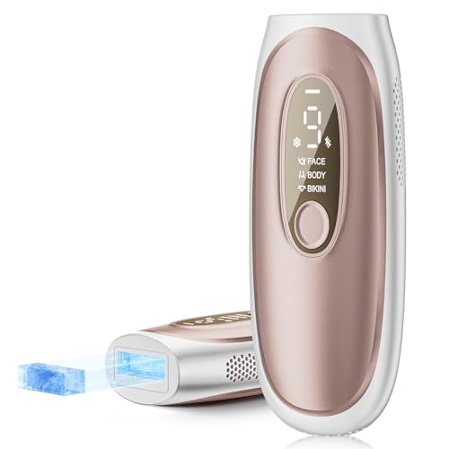 IPL Geräte Haarentfernung mit Saphir-Eis-Kühlungstechnologie, 9 Energiestufen Laser Haarentfernung mit Intelligente Empfehlungen Aiwgyi Health black s321