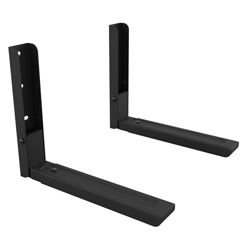 AVF Steel Universelle wandmontierte Mikrowellenhalterungen in Schwarz (2er-Set)