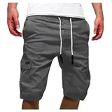 Generisch Cargo Shorts, Cargo Shorts Herren - Kurze Hosen Sommer Bermuda Arbeitshose Elastische Taille Sporthose Outdoor Freizeithose mit Taschen