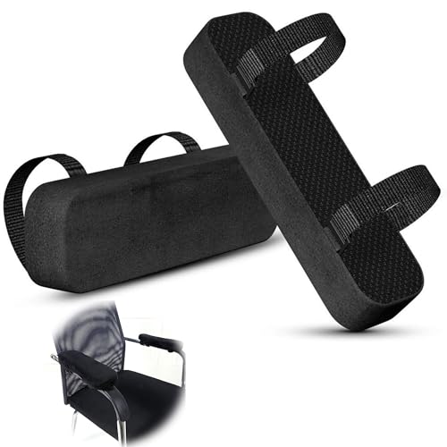 LONGHAO 2 pcs Armlehnen Pads,Stuhl Armlehne Pads,Stuhl Armlehne Kissen,Armlehnenbezug für BüRostuhl,Anti-Rutsch,Ergonomische Armlehnenpolster,für Schreibtischstuhl Gaming Stuhl(Schwarz)