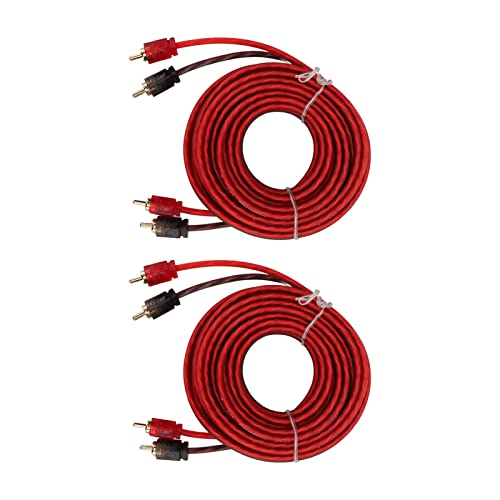 Rankomu RCA o Kabel Auto RCA Kabel, 2 Stück, Stecker auf Stecker, 5 m lang, Universal Gummi beschichtet, hohe Leitfähigkeit für Stereoanlage, Ersatzteile für F15 X5 2014-2018