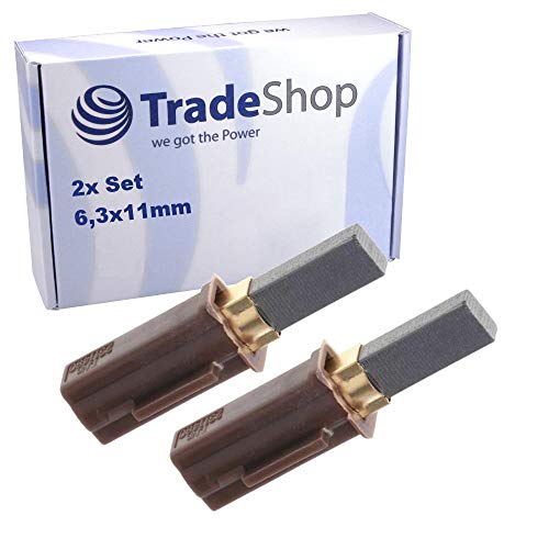2x Kohlebürsten 2311480 passend für viele Ametek Lamb Elektromotoren, Staubsauger, Geschirrspüler und Gewerbe-Reinigungsgeräte/Motorkohlen 6,3x11mm