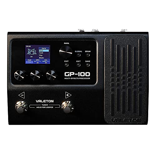 Valeton Gitarren Effektpedal Multi-Effekte Prozessor mit Expression Pedal 140 integrierte Effekte 198 Presets Looper Amp Modeling Drum Unterstützung IR OTG von Drittanbietern für Live Streaming GP-100