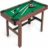 Billardtisch 4FT, Pool Tisch inkl. 2 Queues, 16 Billard, 2 Kreiden, Dreieck, Bürste, Pool-Billardtische für Zuhause, Bar, 122x67x78 cm