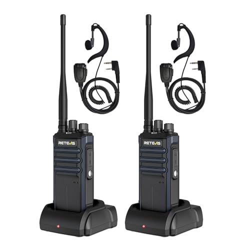 Retevis RT86A Walkie-Talkies mit großer Reichweite, Robustes Funkgerät mit Mikrofon, Gruppenruf, einfaches Pairing, für die Bauindustrie(2 Stück)