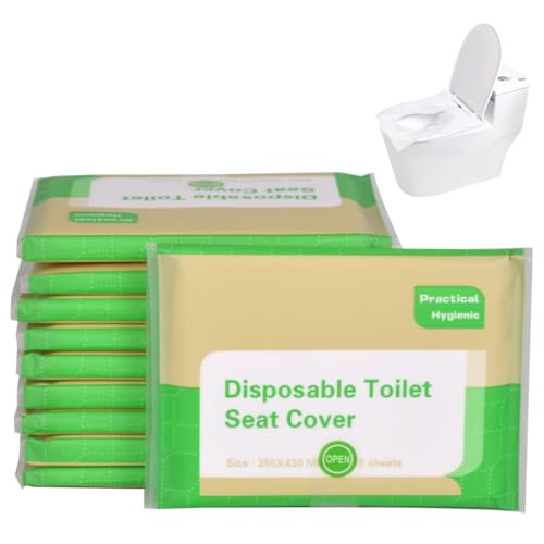 FIMWOLZ 50 Pcs Stück Einweg Toilettensitzbezug Spülbare WC Auflage Antibakteriell Ideal für Reisen öffentliche Toiletten Töpfchentraining Hotelkrankenhaus