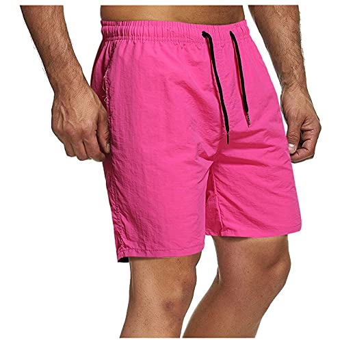 Sporthose Herren Kurz - Kurze Hosen Herren, Laufshorts Männer Sommer Jogginghose Fitnesshose Sportshorts Trainingshose,Man Solide Elastische Taille Mittlere Taille Lose Taschen Verband Kurze Hosen