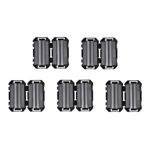 HUAREW 9 mm Ferritkerne,Ferrit-Ringkern,Ferritfilter,Ferrit Entstörfilter,Ferrit Ringkern Cable-Clip,Klappferrit Aufsteckbarer für Kabel RFI,EMI, Ferritring Ferritkerne,Schwarz(5 Stück)