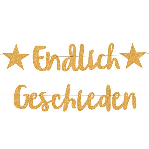 Compagno ENDLICH GESCHIEDEN Girlande golden scheidungs Party abschiedsfeier Ehe Ende trennung Banner aufmunterung Single