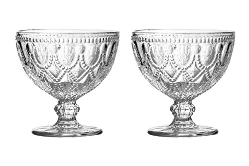 Premier Housewares Fleur Sundae Geschirr, KlarGlas, 2er Set, 250ml