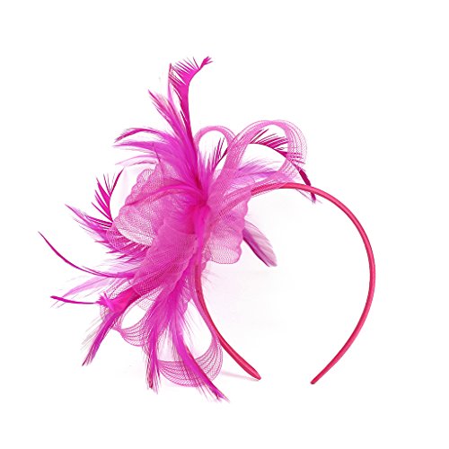 Fascinator Damen Hut Vintage Brautschleier Hochzeit Haarschmuck Feder Kopfschmuck Schleier Bankett Mesh Hut Karneval Haarspangen Elegant Haarclip Fasching Haarklammer Haarreif für Cocktail Tea Party
