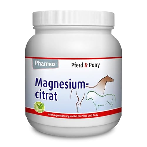 Pharmox Pferd & Pony Magnesiumcitrat (500 Gramm Pulver) -100% aus reinem Magnesium ohne Zusätze - Hochdosiert