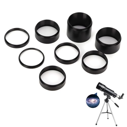 8 PCS/Set 3/5/7/10/12/15/20/30 mm astronomisches Verlängerungsrohr-Kit, Teleskop-Adapterring, Objektiv-Verlängerungsrohre zur Verlängerung der Länge des Hauptspiegels des astronomischen Teleskops