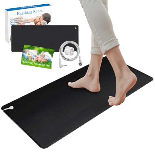 Erdungsmatte für Besseren Schlaf, 30x100cm Grounding Mat mit EU Kabel, Erdungsmatte für besseren Schlaf, weniger Angstzustände, Schmerzen, Entzündungen, Kopfschmerzen, Gleichgewicht