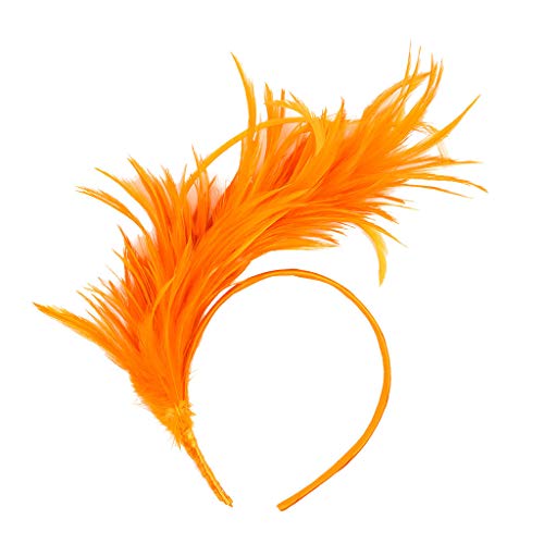 DAIFINEY Haarschmuck Kopfschmuck Feder Mode Haarbänder Haarspangen haarreif Kopfbedeckungen Blumenkranz Braut Kopfschmuck Schleier Kranz Schleier Hochzeit Haarschmuck Orange/Orange