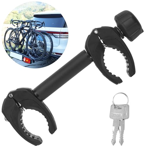 Warmfay Schwarz Rahmenhalter Lang 32 cm, Abschließbar Ahrradrahmenhalter, für U-Bügelrohr: Ø 3,0 cm, Universal Ersatzhalter Fahrradträger für Alle Gängigen Heckträger
