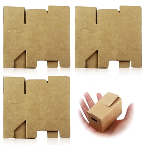 Set mit 3 Miniatur Umzugskartons für Basteln und Dekoration, 8x4,3x5cm, Ideal für Wichtelszenen und Puppenhäuser