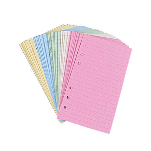 Toyandona 50 Seiten A6 bunt, 6 Löcher, liniert, lose Blätter für Notizbuch