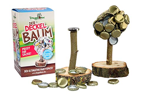 Deggelbam Der Deckelbaum - DAS ORIGINAL/Magnetbaum/Kronkorkenbaum Trinkspiel/Kronkorkenhalter/Männergeschenk/Vatertagsgeschenk/Geburtstagsgeschenk