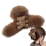 Plüsch-Haarkrallen-Clip – niedliche Tierhaarclips, modische Haarkralle für dickes Haar | Flauschige Haarkralle für elegante Looks, unscharfe Haarschläge
