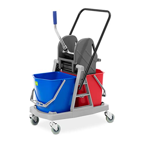 ulsonix UNICLEAN TWO34 Reinigungswagen 2 Eimer 2 x 17 L Putzwagen Reinigungswagen mit Presse Putzwagen mit Presse Putzwagen professionell