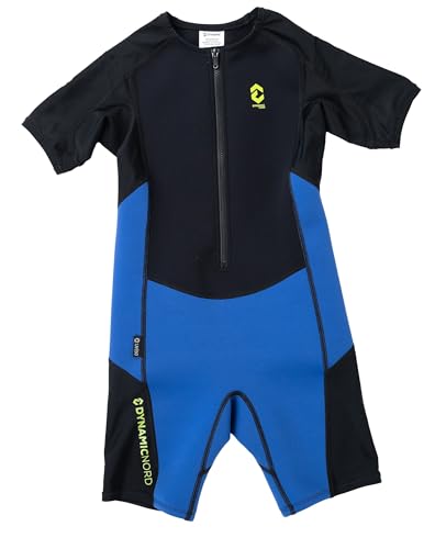 DYNAMICNORD - Neopren/Lycra Shorty - Designed in Germany - Leichter Wassersportshorty für Kinder aus 2mm Neopren mit Lycra für Kälte- und Sonnenschutz (Blau/Schwarz, 128)