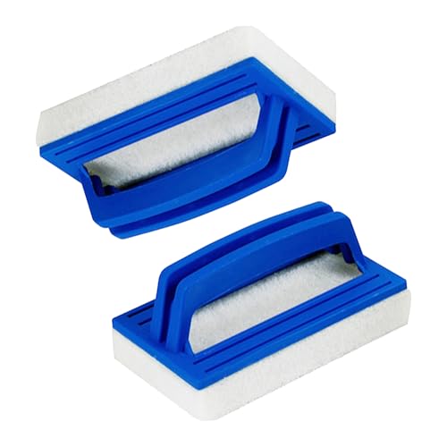 Kirgizta 2 Stück Pool Schwamm Bürste, Kunststoff Bürste Poolreinigung, Poolbürste für Folienpool, Pool Reinigungsbürste, Handschrubber Teich Bürste mit Griff zum Reinigen von Schmutz und Moos
