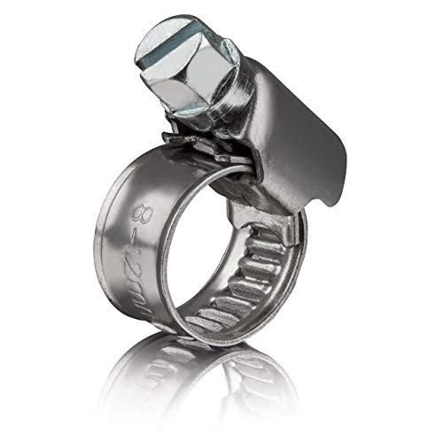 GARSIDURO® 10 Stück DIN3017 Schlauchschellen 8-12 mm aus Edelstahl in W5 Industriequalität, 9 mm Band – hochwertige V4A Schlauchklemmen für Auto, Motorrad, Boot, Aquarium, Rasenmäher