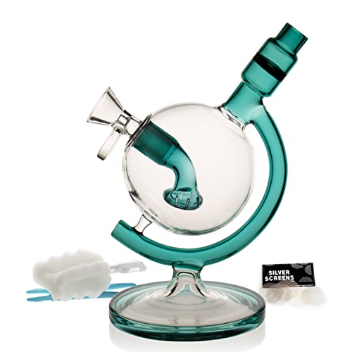Bong Glasbong mit Percolator, Wasserbong mit Honeycomb Rauchen Eisbong, Glasbongs Glassic Wasser Hooahk Set, Rohre Pipe Wasserpfeife große Hookah mit Zubehör Wasserbongs Zubehörschale 14.4mm (Bong-A)